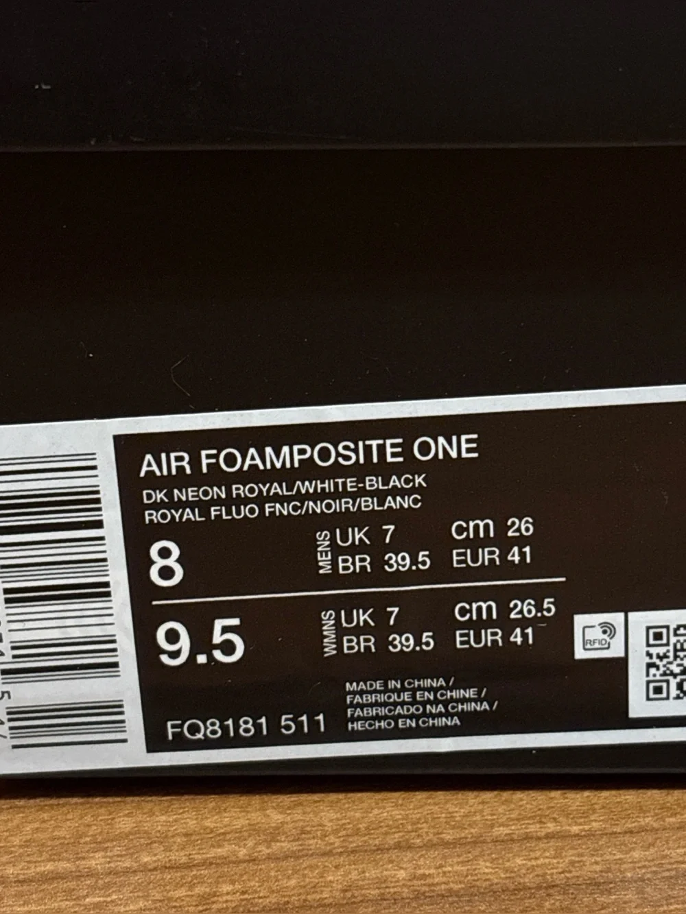 Nike Air Foamposite One ‘Royal’ FQ8181-511 Basketball Shoes Men’s Size 8 NWB